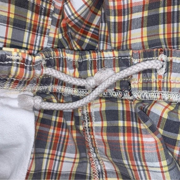 Plaid Preppy Cargo Shorts Men’s 18H Spring Summer Elastic Waist Pull On Spring - Picture 7 of 8